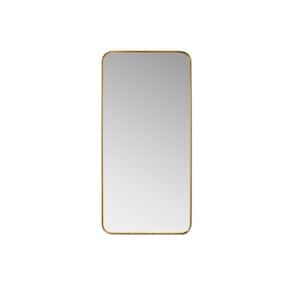 Mutriku 18 in. W x 36 in. H Metal Framed Rectangle Bathroom Vanity Mirror in Gold