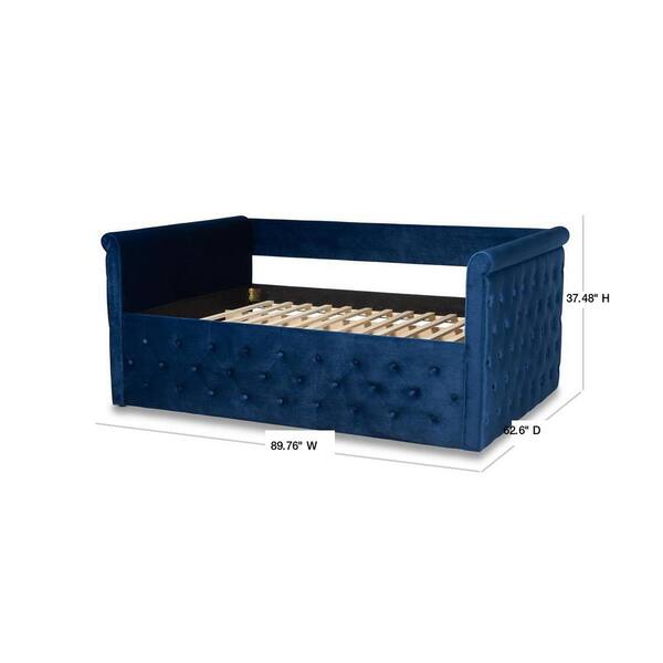 Baxton Studio Amaya Royal Blue Queen Daybed 155 9464 HD The Home