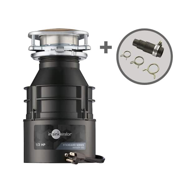 InSinkErator Badger 500 Standard Series 1/2 HP Continuous Feed Garbage Disposal with Power Cord & Dishwasher Connector
