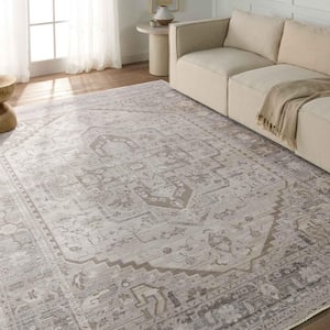 Venn Taupe/Silver 5 ft. 3 in. x 7 ft. 6 in. Medallion Indoor Area Rug