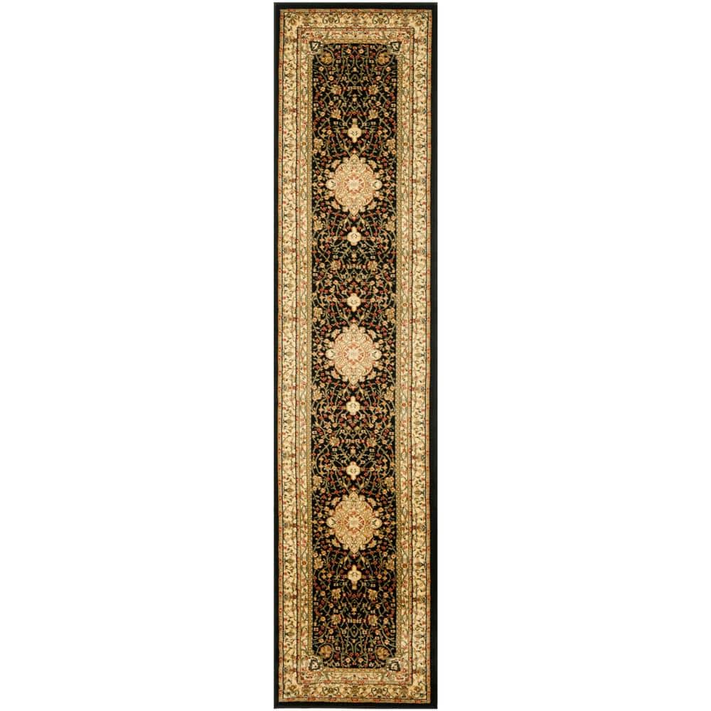 SAFAVIEH Lyndhurst Black/Ivory 2 ft. x 16 ft. Border Runner Rug LNH213A ...