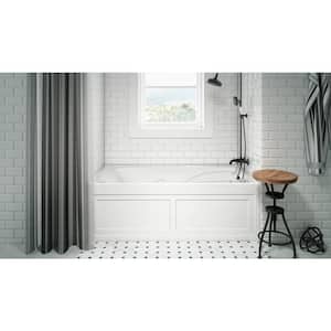 CETRA 60 in. x 32 in. Acrylic Left Drain Rectangular Alcove Soaking Bathtub in White