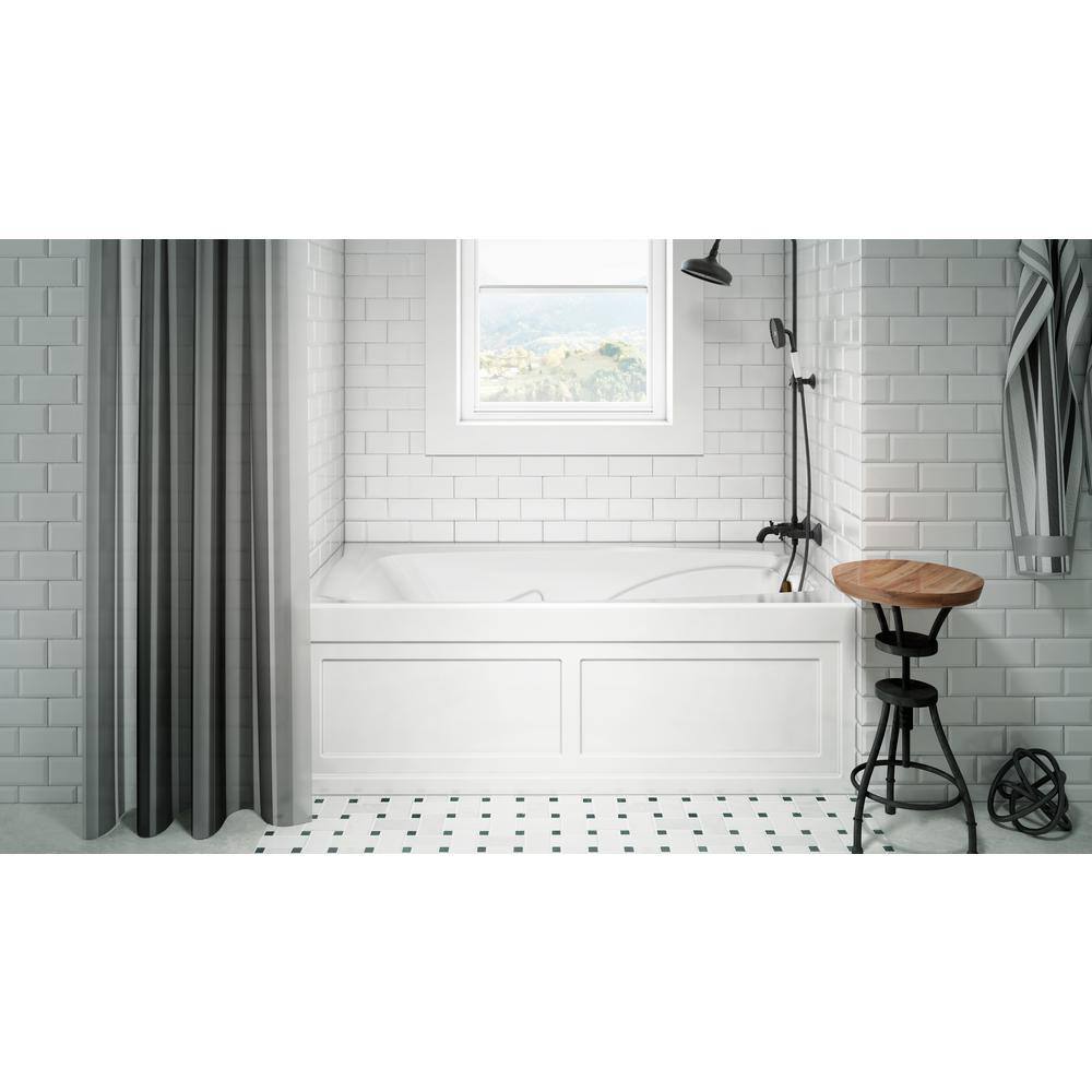 Cetra 60" x 36" White Acrylic Alcove Whirlpool Bathtub