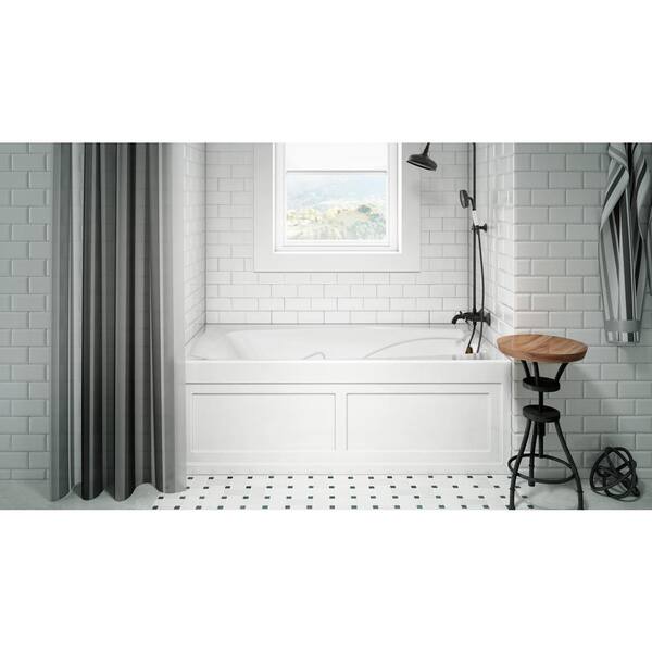 CETRA 60 in. x 36 in. Acrylic Rectangular Drop-In Reversible Soaking Bathtub in White CETRA 60 in. x 36 in. Acrylic Rectangular Drop-In Reversible Soaking Bathtub in White