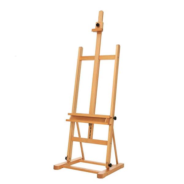 Studio H-Frame Easel Solid Beech Wood Floor Easel with Adjustable Angle and Storage Tray Holds Canvas Up to 48 in.