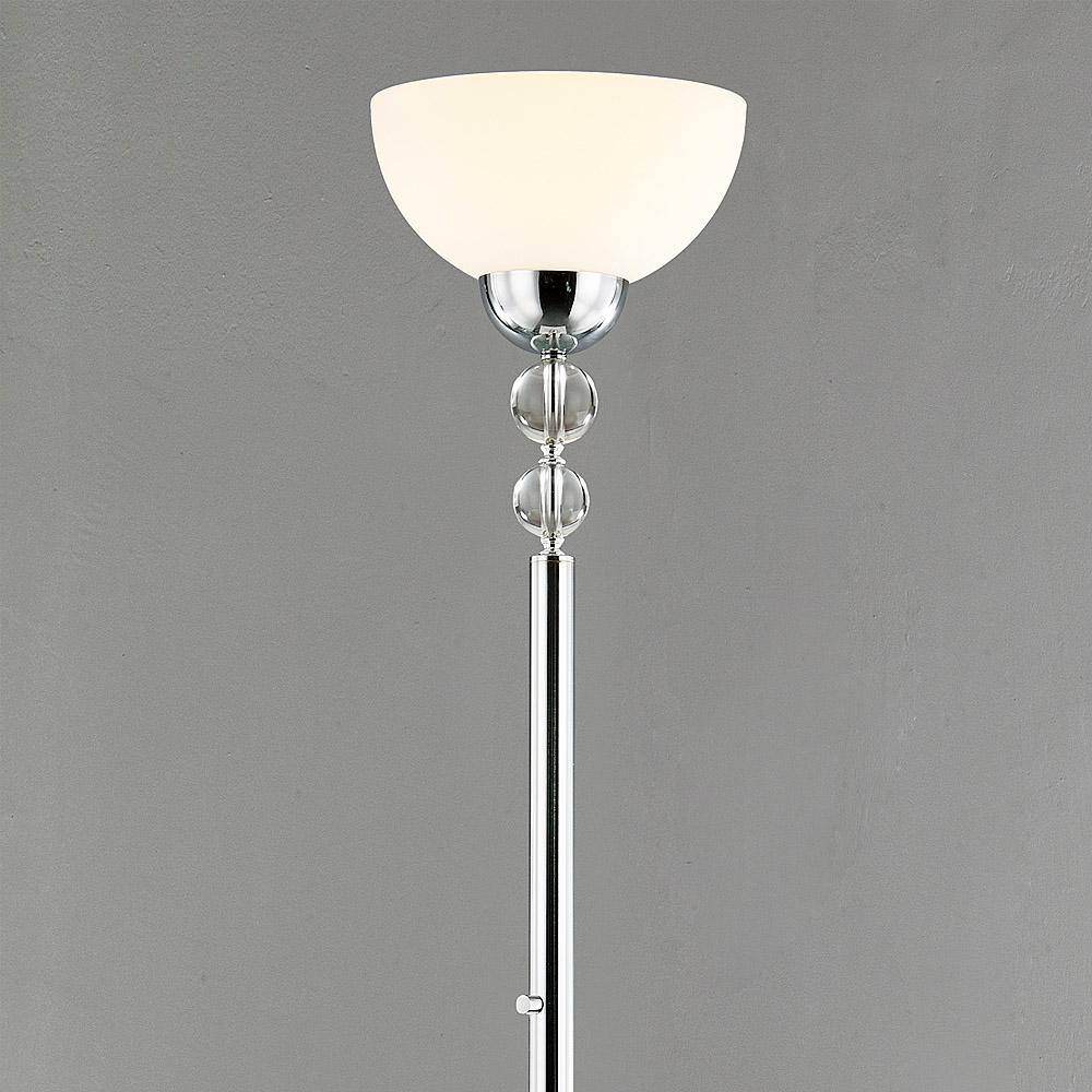 71'' Chrome and Frosted Glass LED Torchiere Floor Lamp