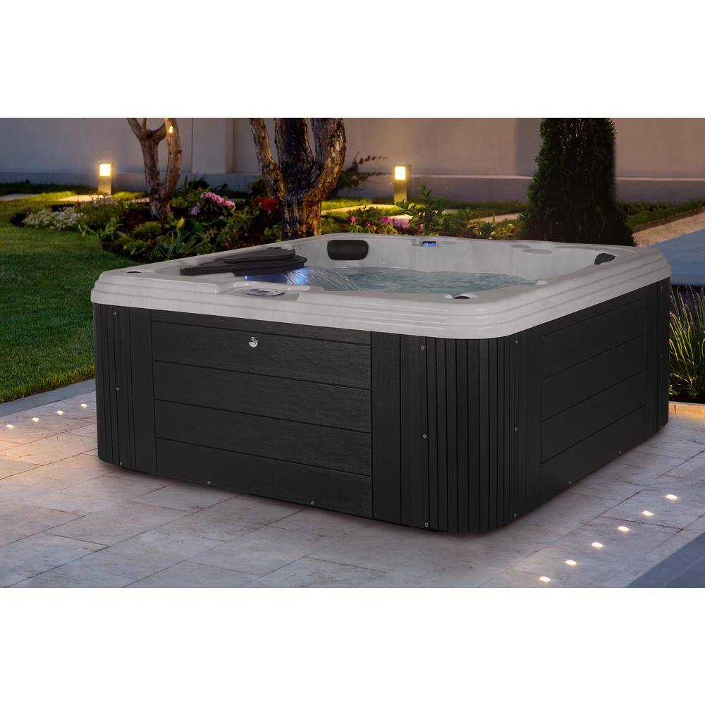 Narada Harmony 7-Person Square Gray and Silver Hot Tub