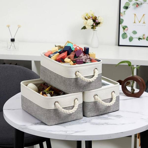 Brown Basket CD 3枚セット 廃盤 Gray 11.8 in. x 5.3 in. Fabric Decorative Basket Set of 6 with
