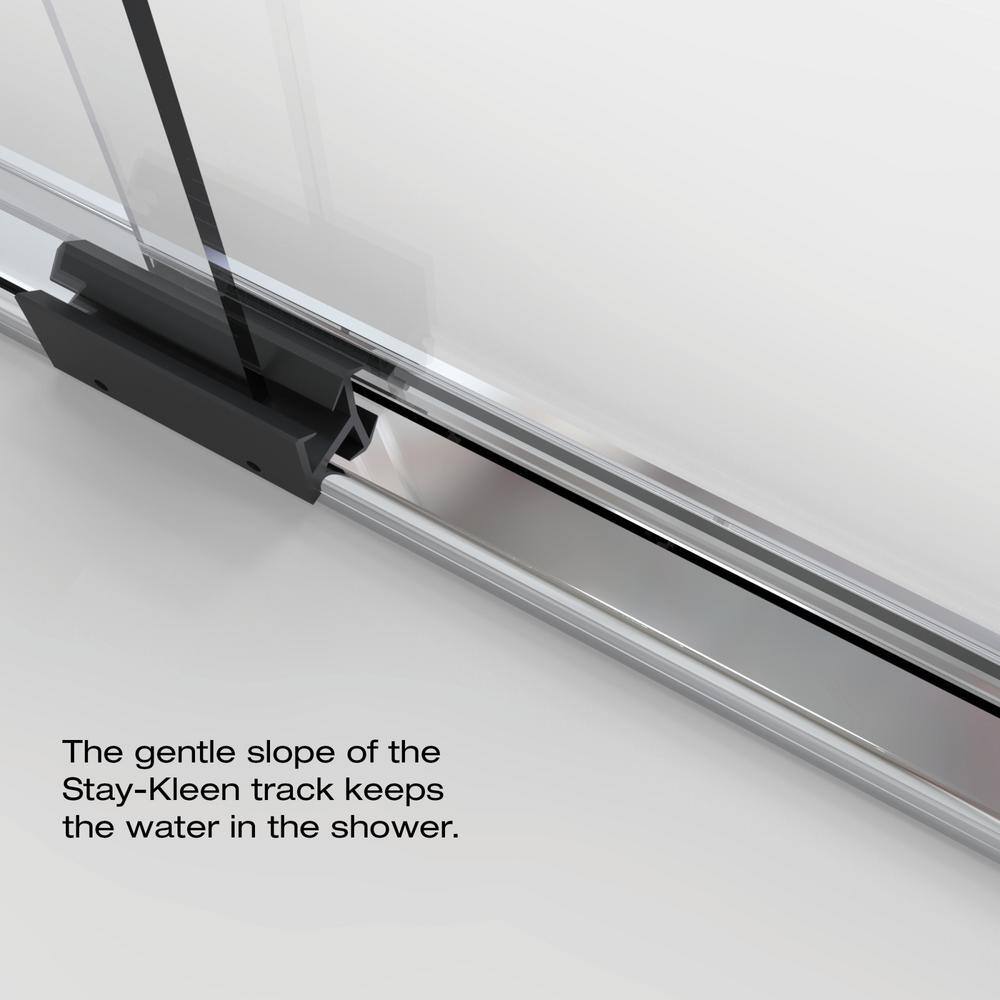 Infinity Chrome Semi-Frameless Tub Door with Towel Bars