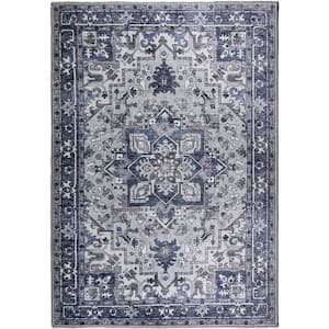 Lyla Blue Traditional Washable 4 ft. x 6 ft. Area Rug