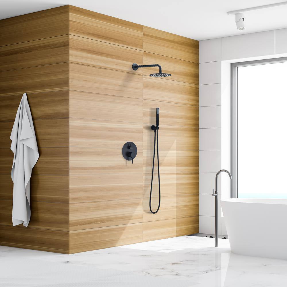 Matte Black Stainless Steel Multi-Head Rain Shower System