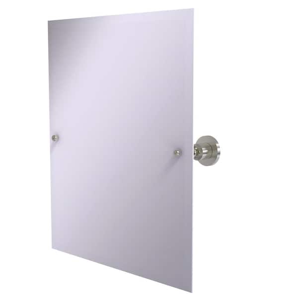Allied Brass 21 in. x 26 in. Astor Place Frameless Rectangular Tilt Mirror with Beveled Edge in Satin Nickel