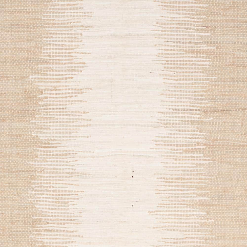 Ivory and Beige Handwoven Cotton 8' x 10' Area Rug
