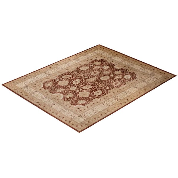 Brown 8 ft. 3 in. x 10 ft. 4 in. Mogul One-of-a-Kind Hand-Knotted Area Rug