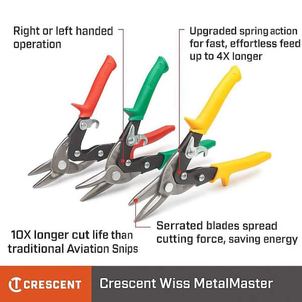 Wiss 9-3/4 in. Compound Action Straight and Right Cut Aviation Snips