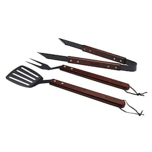 Grill Tool Set with Wooden Handles (3 piece)