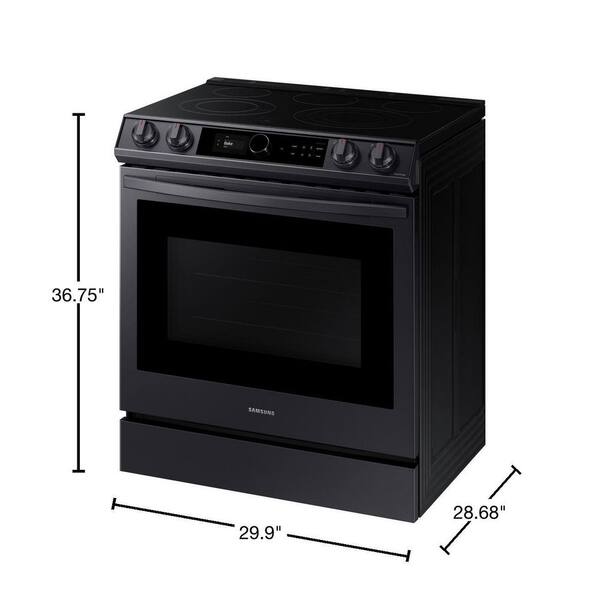 Samsung NE63T8711SS/AA 30 6.3 cu.ft. Black Stainless Steel Electric Range  with 5 Burners with Air Fryer