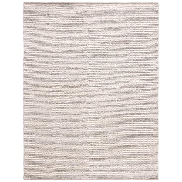 Martha Stewart Ivory/Beige 8 ft. x 10 ft. Basket Striped Area Rug