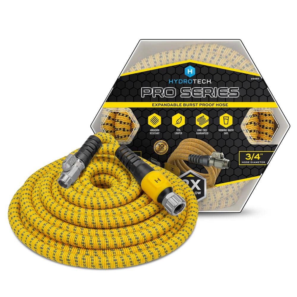 Hydrotech 3/4 in. x 100 ft. Expandable Burst Proof Hose - Yellow