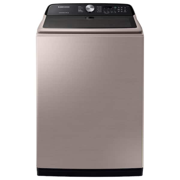 Samsung 27 in. 5.0 cu. ft. High Efficiency Champagne Top Load Washing Machine with Active Wash Jet, ENERGY STAR