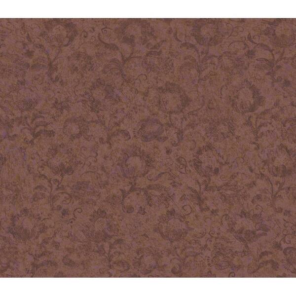 The Wallpaper Company 56 sq. ft. Purple Muted Floral Wallpaper