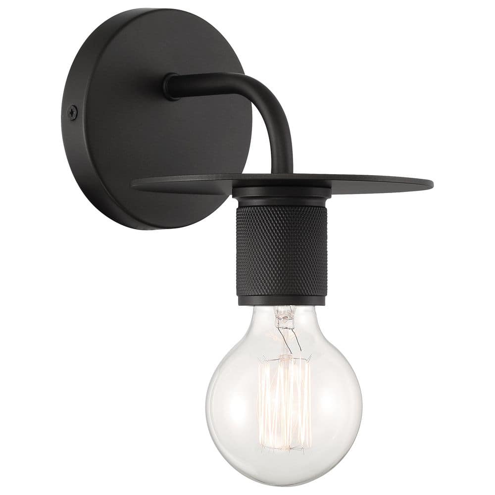 Central 1-Light Black Wall Sconce with Black Metal Shade price history on PriceWatchPro