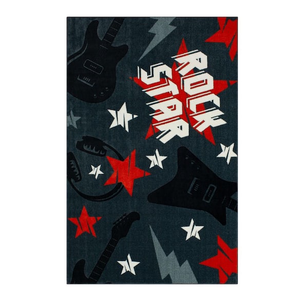 Mohawk Home Rock Star Red 8 ft. x 10 ft. Area Rug