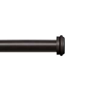 Topper 36 in. - 72 in. Adjustable 1 in. Single Curtain Rod Kit in Matte Bronze with Finial