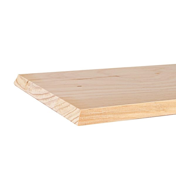 Waddell Pine Shelf with Beveled Edge - 36 in. x 9 in. x 0.75 in. - Unfinished Sanded Wood - DIY Home Decorative Wall Shelving