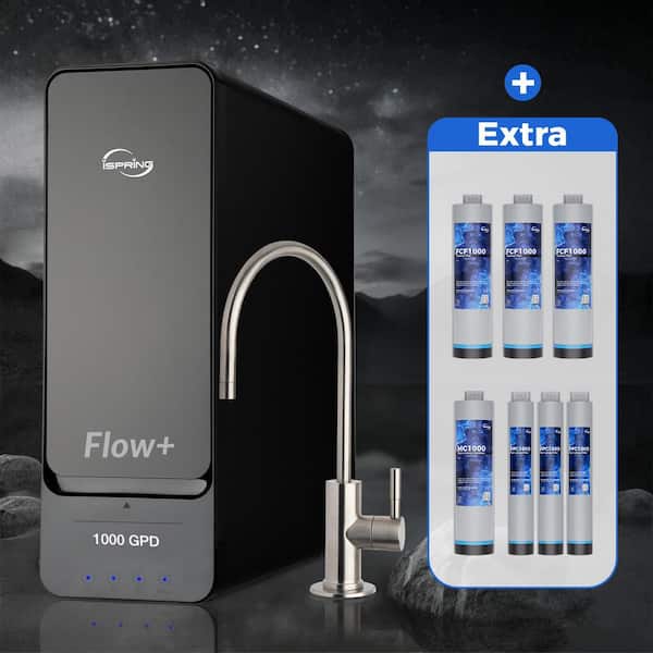 RO1000-BN Tankless Under Sink Reverse Osmosis Water System w/ 3-Year Replacement Set, Reduces PFAS, Lead, TDS, Arsenic
