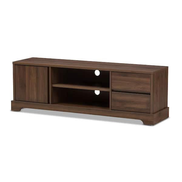 Baxton Studio Burnwood Brown 2 Drawer TV Stand 28862 7968 HD The