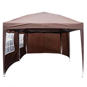 Outdoor 10 ft. x 20 ft. Brown 2 Windows Practical Waterproof Folding Tent