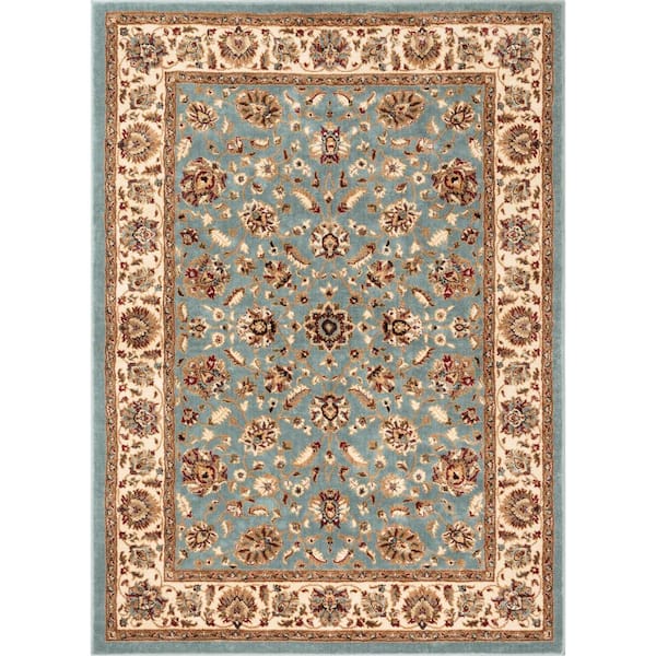 Well Woven Aurora Lea Traditional Oriental Blue 3 ft. 11 in. x 5 ft. 3 ft. Area Rug