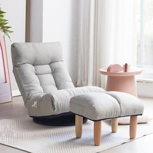 Gray Soft Fabric Adjustable Reclining Chair