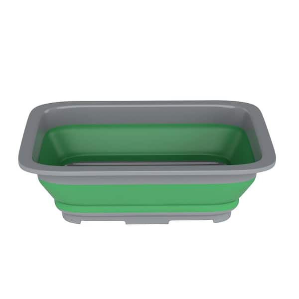 Unbranded 10 L Collapsible Portable Wash Basin Pop-Up Dish Tub and Cooling Chest in Green