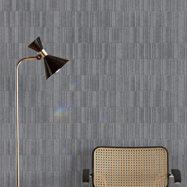 Spanish Silis Deco Black 12 in. x 24 in. Matte 3D Textured Terrazzo Porcelain Wall Tile (5-Pieces, 10.76 sq. ft./Case)