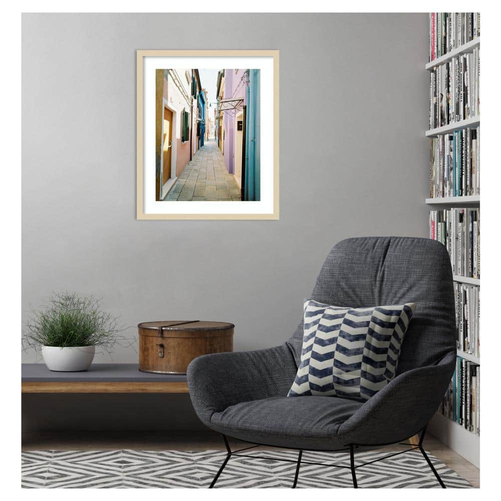Colorful Alleyway Photography Print in Svelte Natural Frame