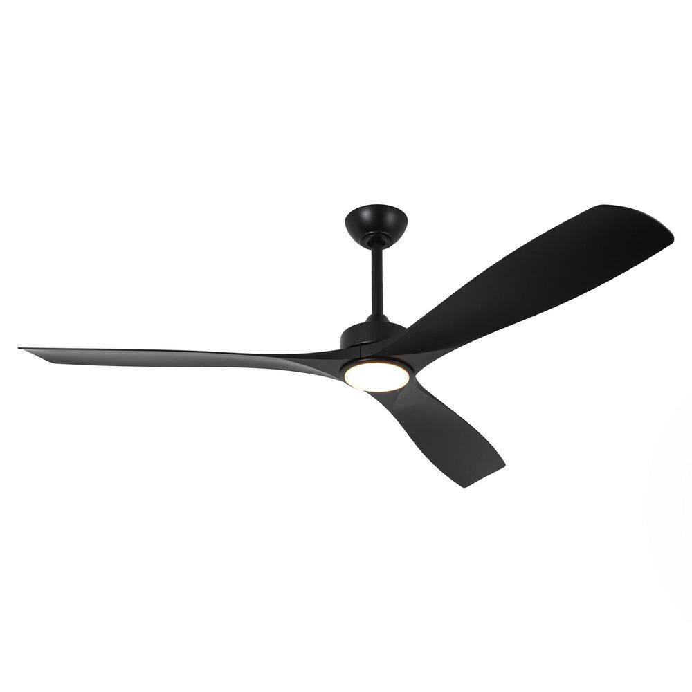 60" Black Industrial Ceiling Fan with LED Light and Remote