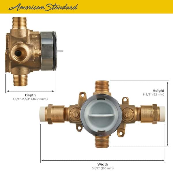 American Standard R129SS Pressure Balance Rough Valve Body with CPVC ...