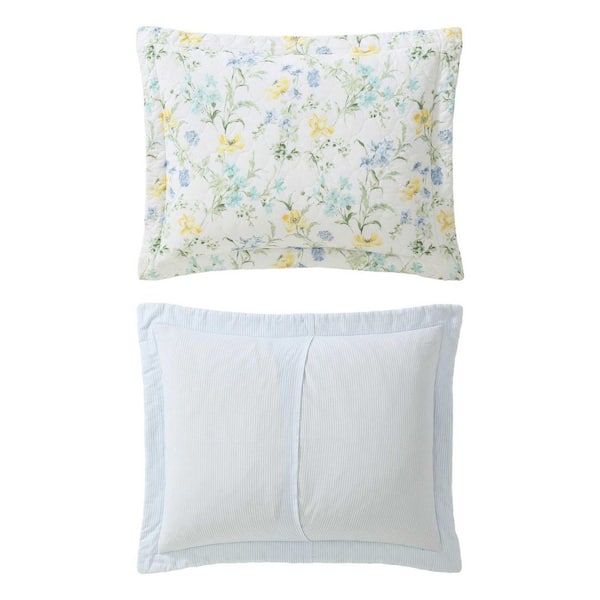 Laura Ashley Poppy Meadow 2-Piece Yellow/Aqua/Blue Cotton Twin