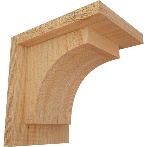 Ekena Millwork 6 in. x 8 in. x 8 in. Huntington Rough Sawn Douglas Fir Corbel with Backplate