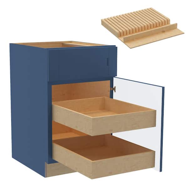 Home Decorators Collection Washington Vessel Blue Plywood Shaker Assembled Base Kitchen Cabinet Rt 2ROT KB21 W in. 24 D in. 34.5 in. H