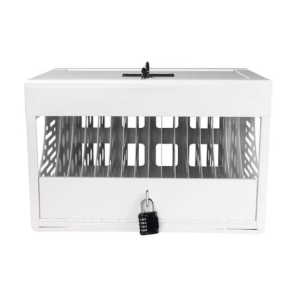 13.77 in. 16-Device Charging Station for Laptops/Tablets, Charging Cabinet for iPad/Chromebooks/Laptop Computers, White