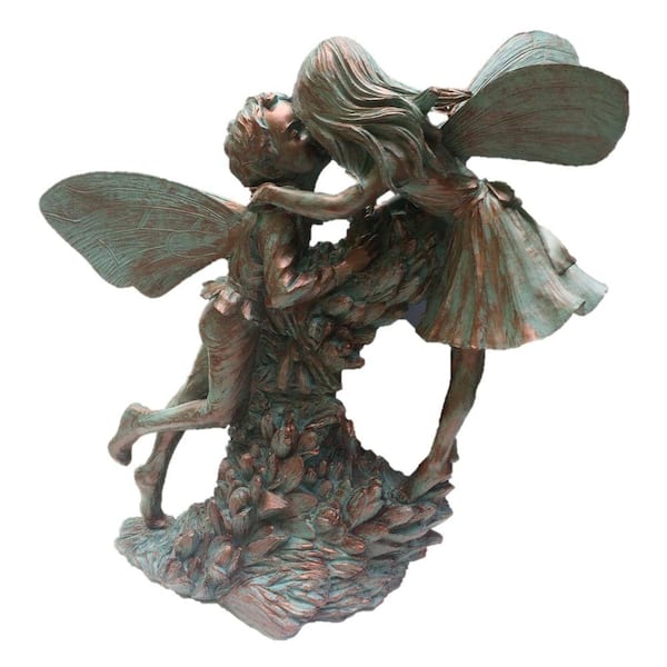 Suffolk Fairies 22 in. Fairy Henry and Elizabeth Bronze Patina Collectible Garden Statue