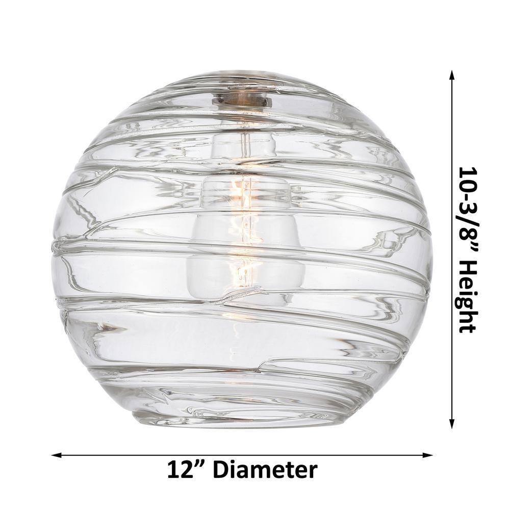Athens Deco Swirl Matte Black Mini Pendant Light with Glass Shade
