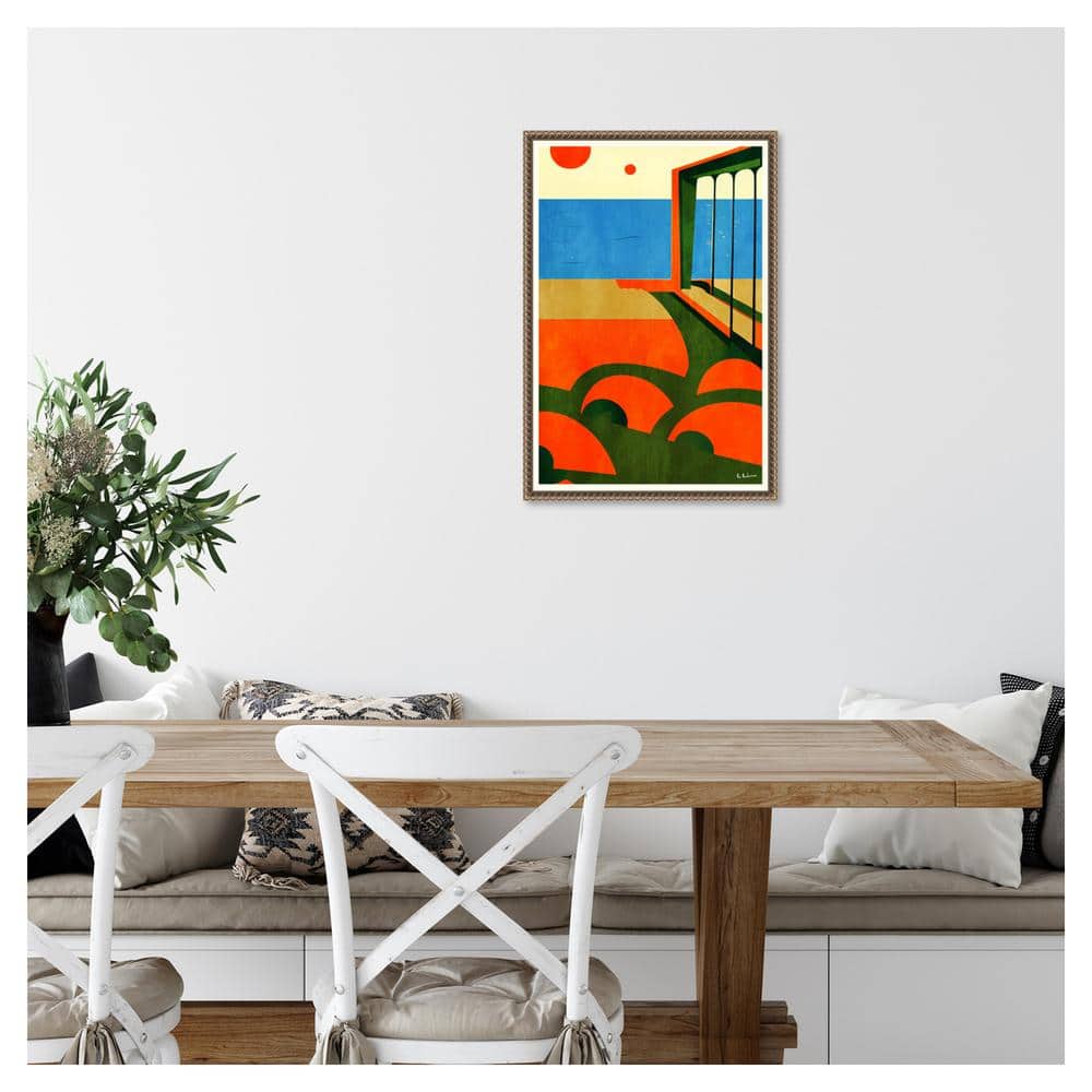 Amalfi Coast Abstract Canvas Print with Beaded Frame, 16 x 23