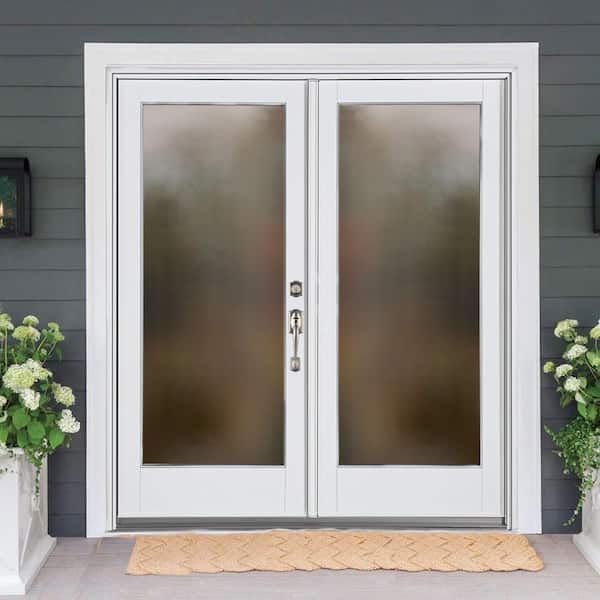 72 in. x 80 in. Fiberglass Smooth White Left-Hand Inswing Hinged Patio Door
