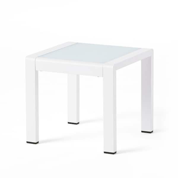 Unbranded Cape Coral White Aluminium Outdoor Accent Side Table.