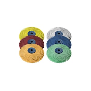 Sunburst 3 in. x 1/4 in. 3-Ply Radial Discs Assortment Arbor Thermoplastic Cleaning and Polishing Tool (6-Piece)