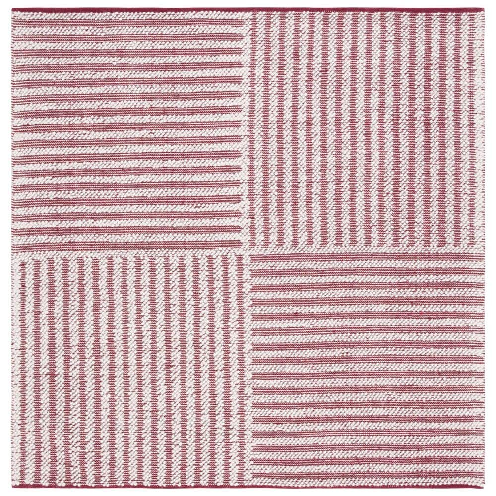 Natura 6 ft. x 6 ft. Ivory/Red Striped Abstract Square Area Rug price history on PriceWatchPro